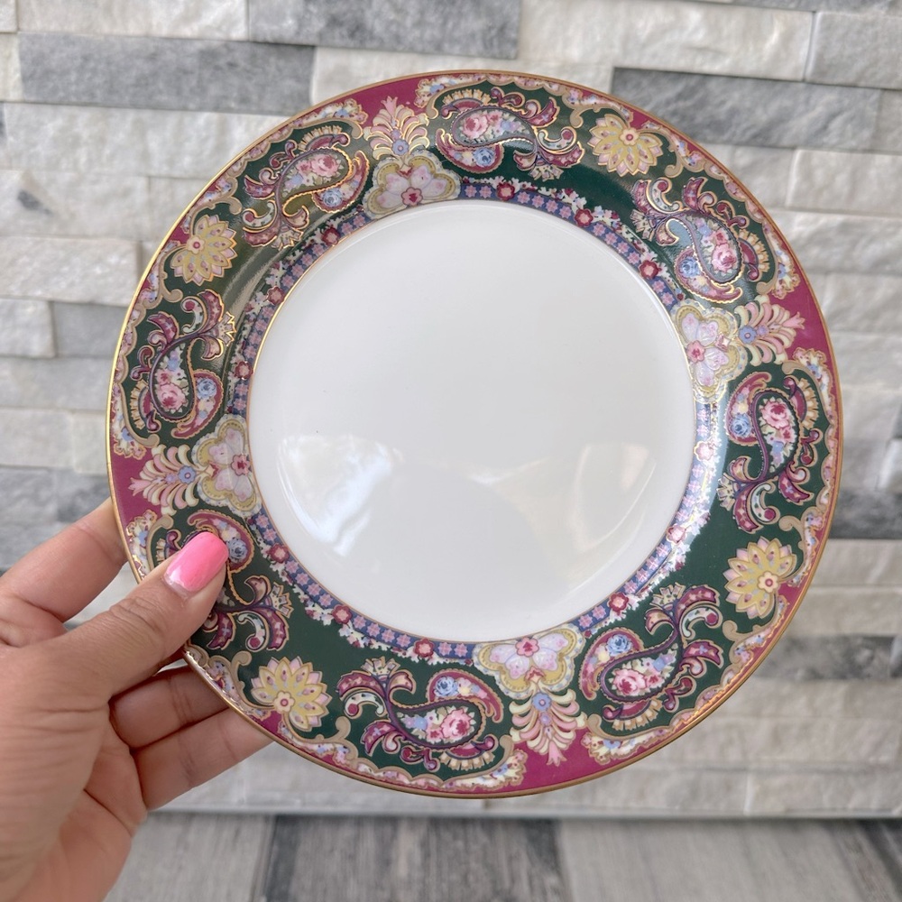 Muirfield Royal  paisley floral gold detail salad dessert plates Set of 4